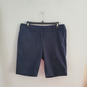 Ann Taylor Navy Blue Lightweight Bermuda Shorts Size 8